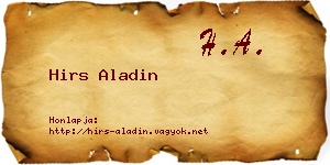 Hirs Aladin névjegykártya